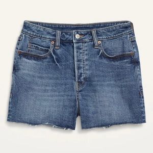 Old Navy: Higher High-Waisted A-Line Cut-Off Jean Shorts - Ecru (3” inseam)